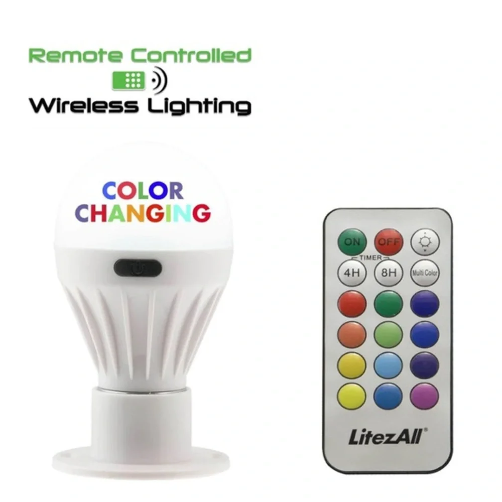 NWT LitezAll Remote Control Color Changing PortaBulb - Picture 4 of 5